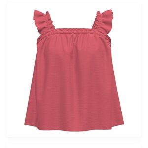 LulaRoe Daisy Ruffle Tank in Hot Pink